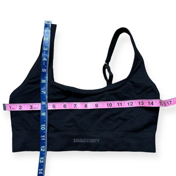 Savage X Fenty Women's Black Low Impact Square Neck Sports Bra Size 12-14 - Picture 5 of 6